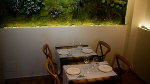 interior at Level Veggie Bistro in Madrid