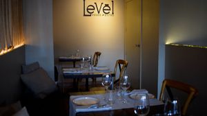 interior at Level Veggie Bistro in Madrid