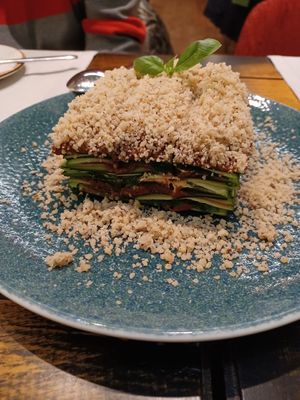 Lasaña crudivegana at Level Veggie Bistro in Madrid