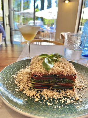Raw lasagna  at Level Veggie Bistro in Madrid