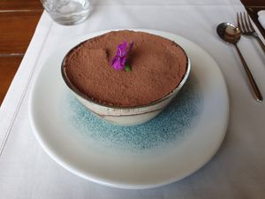 Tiramisu at Level Veggie Bistro in Madrid