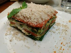 Lasaña crudivegana at Level Veggie Bistro in Madrid