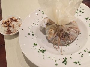 Mushroom Papillote at Level Veggie Bistro in Madrid