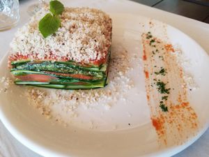 Raw lasagna at Level Veggie Bistro in Madrid