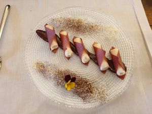 Desert at Level Veggie Bistro in Madrid