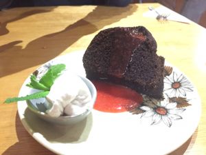 chocolate bunt cake at Saint Monday in Yackandandah