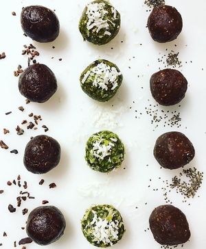 Vegan, gluten-free powerballs  at The Juice Place in Charlottesville