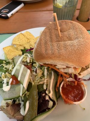 Vegan burger  at White's Bakehouse in Bridlington