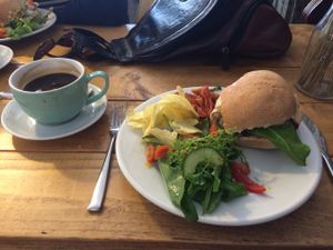 mushroom patê sandwich at White's Bakehouse in Bridlington