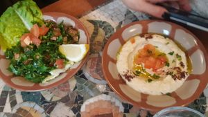 Tabbulah salad and baba ghanoush #Veganuary at The Cedar Tree in Dublin