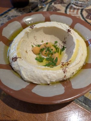 Hummus starter at The Cedar Tree in Dublin