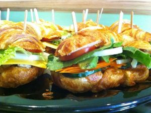 Assorted croissants sandwiches platter. at Eden Food Catering in Santa Clarita