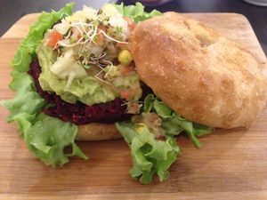 what a burger! at Green Time in Auckland