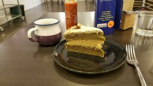 Green Tea, Almond Cake. at Green Time in Auckland