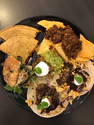 Vegan Mexi platter  at Green Time in Auckland