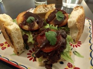 BBQ tofu sliders at Green Time in Auckland