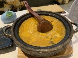 Rice soup/porridge. Surprisingly really great.   at Ruolanci Vegetarian 若蘭慈素食馆(欢乐海岸店) in Shenzhen