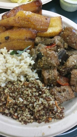 orange tofu combo at Vegan Fresh in Loma Linda