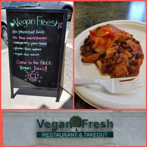 vegan enchiladas at Vegan Fresh in Loma Linda