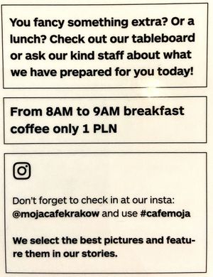 Menu 6 of 11, July 2021 at Mo-Ja Cafe in Krakow