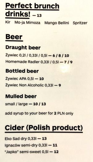 Menu 11 of 11, July 2021 at Mo-Ja Cafe in Krakow