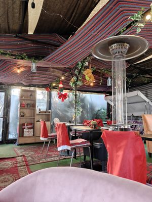 Inside the tent at Mazaya Falafel - Grzegorzecka in Krakow