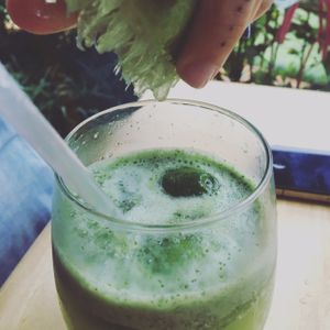 Our Homemade Greenhouse Mint Basil Lemonade.  at The Greenhouse at Isla Verde in Boquete