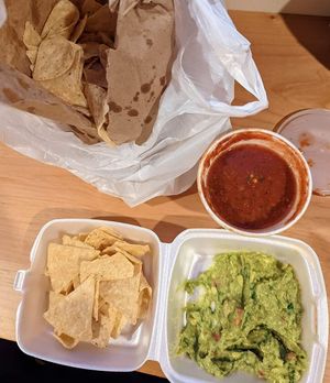 Guac, salsa, and chips! at Escobar's Mexican Restaurant in Kanab