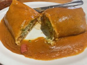 Veggie burrito, no cheese no sour cream   at Escobar's Mexican Restaurant in Kanab