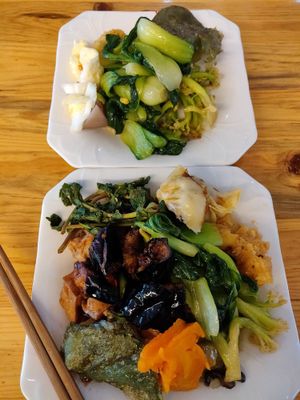 So yummy. at Zhong Lian Vegetarian in Lijiang