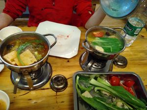 Hot pot at Zhong Lian Vegetarian in Lijiang