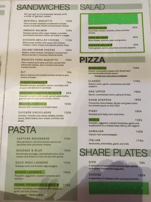 Menu page 2 at Capture Vietnam in Phong Nha