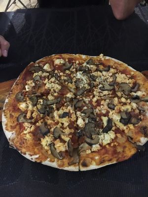 The vegan pizza   at Capture Vietnam in Phong Nha