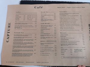 Menu 2 at Capture Vietnam in Phong Nha