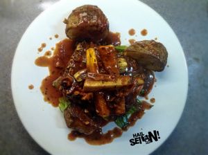 Soya Nut Roast w/ Beet Mustard Gravy at Hail Seitan in Brighton