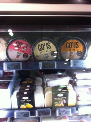 Sorbet and ice cream from Lovice at Irma in Copenhagen