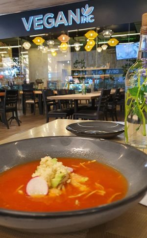 Tortillasoup at Vegan Inc - Miyana in Mexico City