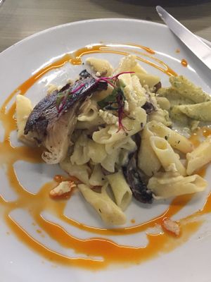 Mushroom Pasta ! Amazing!!!  at Vegan Inc - Miyana in Mexico City