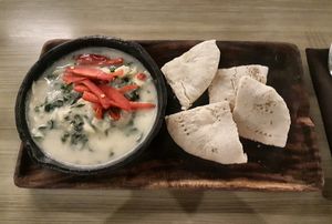 Kale and artichoke dip at Vegan Inc - Miyana in Mexico City