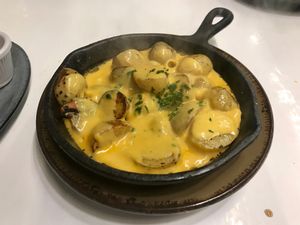 Cheesy potato starter  at Vegan Inc - Miyana in Mexico City