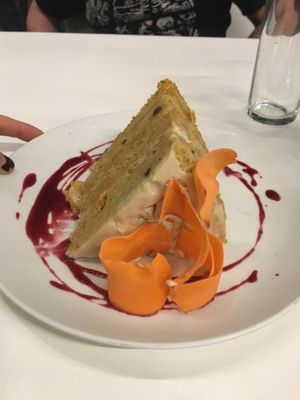 Huge piece of carrot cake at Vegan Inc - Miyana in Mexico City