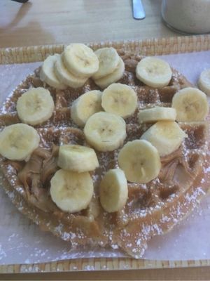 Peanut butter and banana at Waffle Monkey in Tamarindo