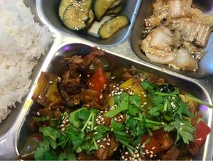 Mad Wok , seitan eggplant at 6K Foodmarket in Helsinki