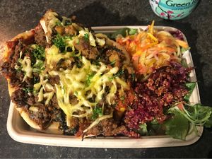 Oatz - pulled oats flatbread , yumm! at 6K Foodmarket in Helsinki