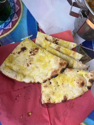 Garlic naan  at Red Chilli Indian Restaurant in Corfu