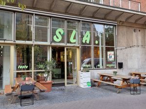 Front, some outdoor seating at SLA - Kerkplein in The Hague