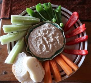 hummus plate at Rising Sun Restaurant & Guesthouse in Koh Rong