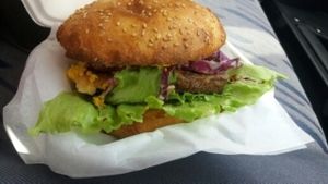 burger at Vitality Kitchen in Tauranga