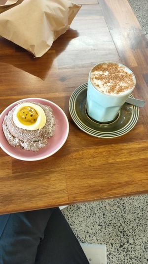 Passion fruit custard donut at Vitality Kitchen in Tauranga