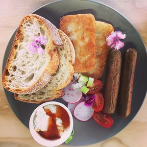 Savoury stack at Vitality Kitchen in Tauranga